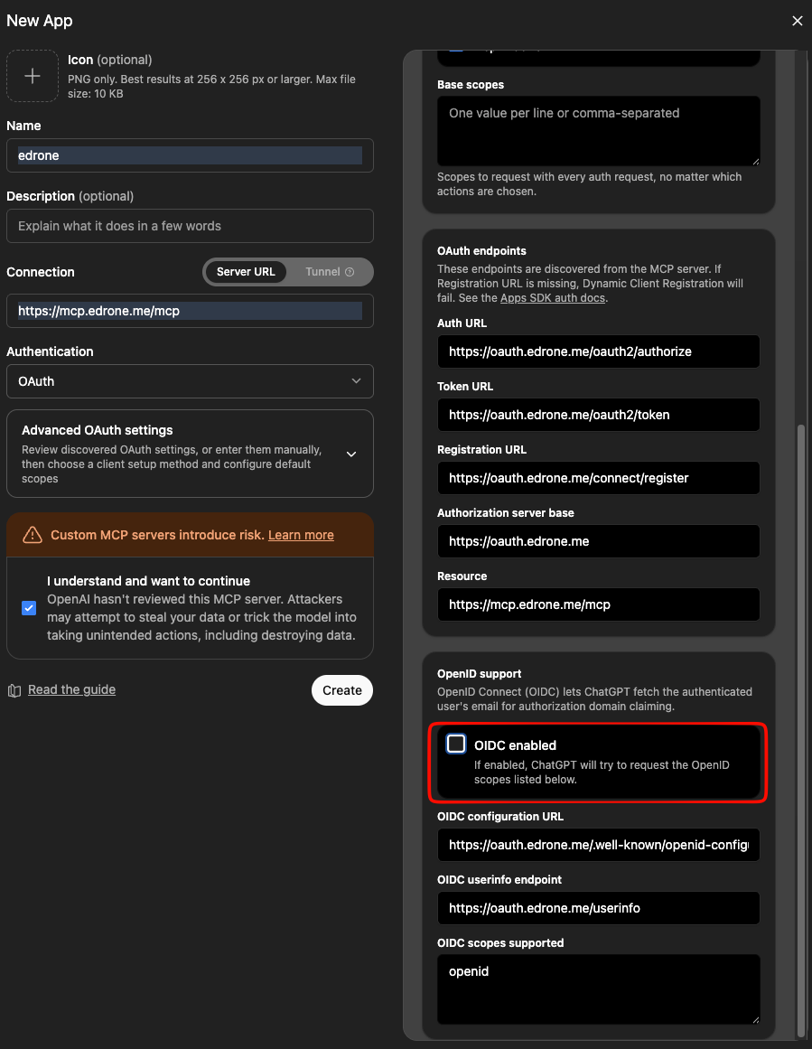 Turn OIDC enabled off