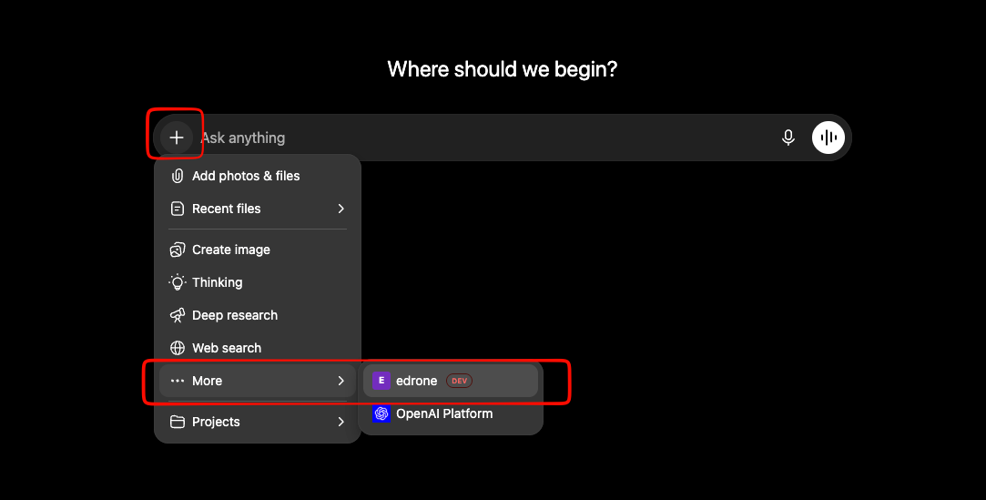 Verify the edrone connector in ChatGPT