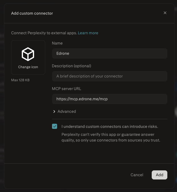 Fill in the connector details